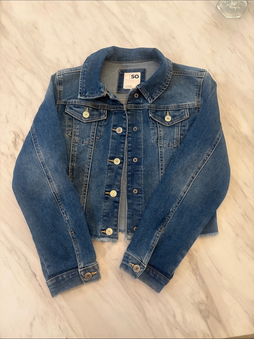 SO Kids Medium Blue Denim Jacket with Button Front